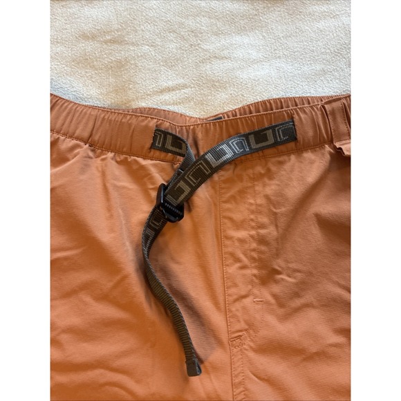 Huk Men's Shorts Medium Orange Cargo Creekbed Pull on Buckle Gorpcore Hiking - Picture 11 of 14